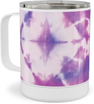 Travel Mugs: Tie-Dye - Purple And Pink Stainless Steel Mug, 10Oz, Purple