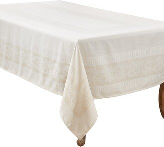 Saro Lifestyle Charming Jacquard Floral Tablecloth, , Off-White