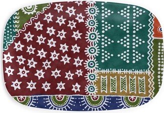 Serving Platters: Batik Complete - Warm Serving Platter, Multicolor