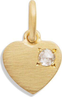 Rose Cut Diamond Love Charm in Yellow Gold