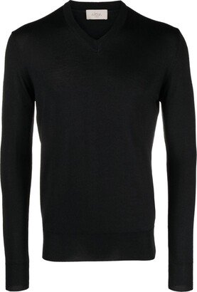 V-neck virgin wool jumper-AG