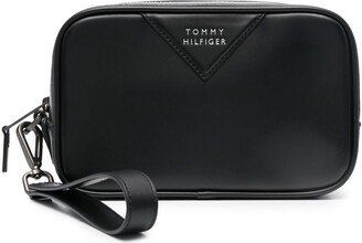 Logo-Embossed Calf Leather Wash Bag