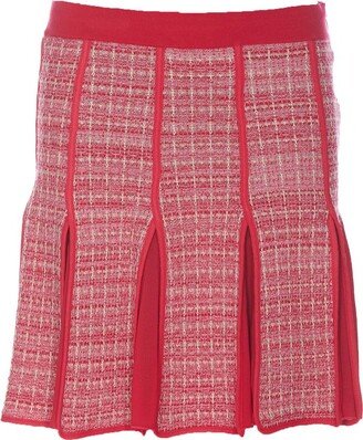 Tweed Pleated Mini Skirt