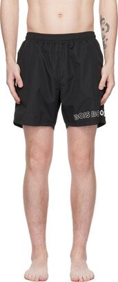 Black Printed Swim Shorts-AF