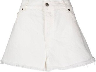 High-Waisted Denim Shorts-BK