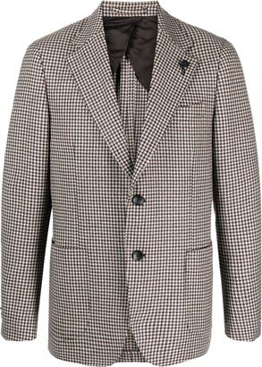 Houndstooth-Pattern Wool Blazer-AB