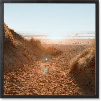 Photo Tiles: Sand Dune Pathway Photo Tile, Black, Framed, 8X8, Beige