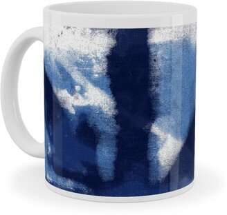 Mugs: Shibori - Indigo Ceramic Mug, White, 11Oz, Blue