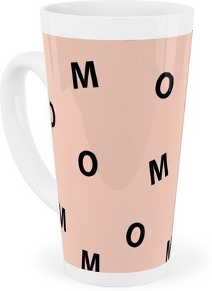 Mugs: Sweet Mom Typography - Pale Nude Tall Latte Mug, 17Oz, Pink