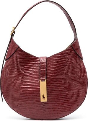 small Polo ID embossed lizard-skin leather shoulder bag