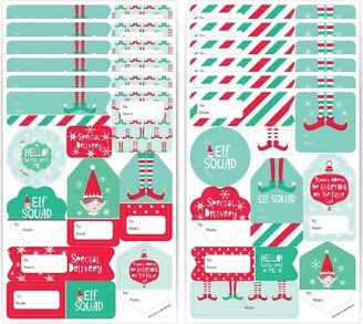 Big Dot of Happiness Elf Squad - Assorted Kids Elf Christmas and Birthday Party Gift Tag Labels - To and From Stickers - 12 Sheets - 120 Stickers