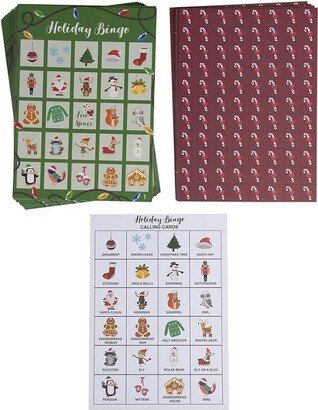 Juvale Christmas Bingo Game for Adults and Kids, Holiday Party Supplies, 2 to 36 Multi-Player, 47 Pieces