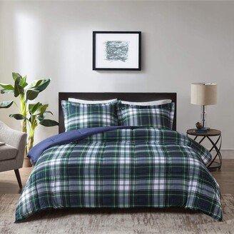 Gracie Mills Essentials Parkston Down Alternative Comforter Mini Set, Full/ Queen, Navy - BASI10-0243