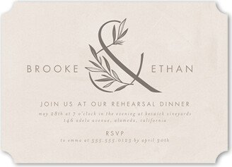 Rehearsal Dinner Invitations: Splendid Spruce Rehearsal Dinner Invitation, Beige, 5X7, Matte, Signature Smooth Cardstock, Ticket