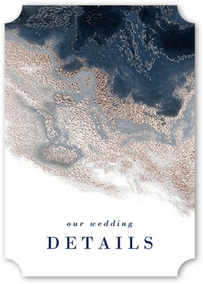 Enclosure Cards: Elegant Geode Wedding Enclosure Card, Blue, Pearl Shimmer Cardstock, Ticket