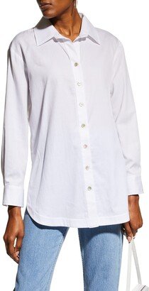 Solid Cotton Lawn Boyfriend Shirt