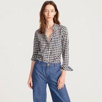 Classic-fit shirt in crinkle gingham