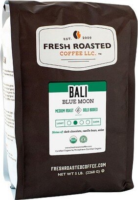 Fresh Roasted Coffee, Organic Bali Blue Moon Coffee, Medium Roast Whole Bean - 5lb