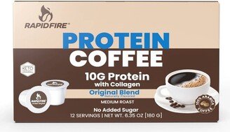 Rapid Fire Coffee Rapid Fire Protein Medium Roast Coffee Pods Original- 12ct