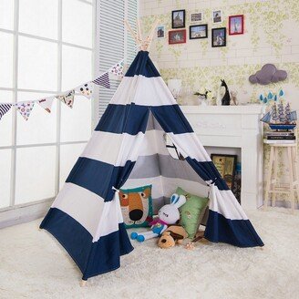 ToysLand Natural Cotton Canvas Teepee Tent for Kids Indoor & Outdoor Use - 1pc-AA