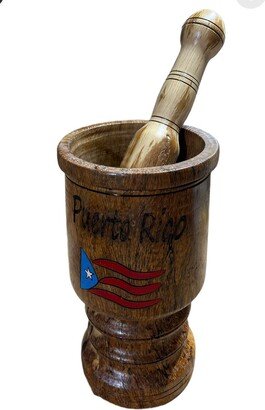 Pilon De Cedro Grandote 4 Puerto Rico Souvenir Puertorriqueño Para Mofongo Wood Mortar