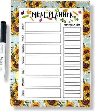 Sunflower Blue Meal Planner Inch Dry Erase Magnet With Marker