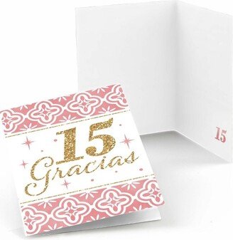 Big Dot of Happiness Mis Quince Anos - Quinceanera Sweet 15 Birthday Party Thank You Cards (8 count)