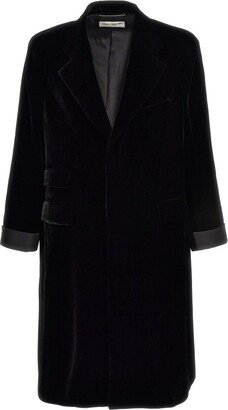 Single-Breasted Velvet Coat