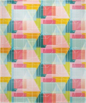 Fleece Photo Blankets: Midcentury Abstract Blanket, Fleece, 50X60, Multicolor