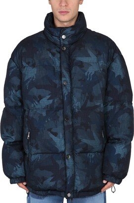 Camouflage Printed High-Neck Padded Jacket