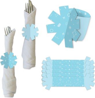 Big Dot Of Happiness Blue Confetti Stars Simple Party Paper Napkin Holder Napkin Rings Set of 24