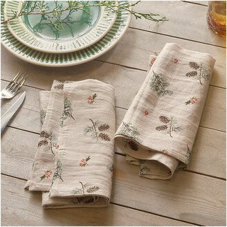 May We Fly Holly + Greens Linen Napkins, Set of 2-AA