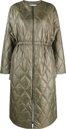 Drawstring Quilted Coat
