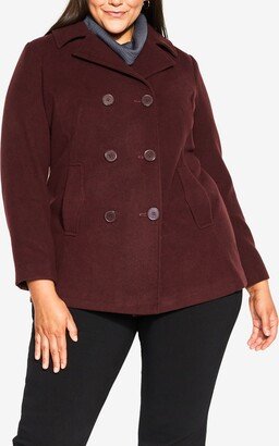 Plus Size Faux Wool Peacoat