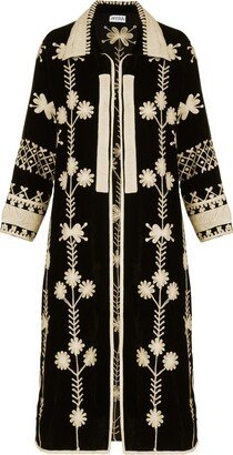 Antra Designs Suki Black Velvet Coat Dress