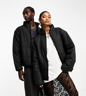 unisex oversized puffer jacket in black