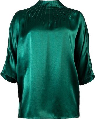 Helene Galwas Camellia Blouse Green