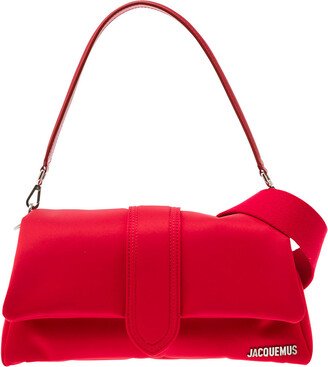 'le Bambimou' Red Shoulder Bag With Metal Logo Lettering In Nylon Man