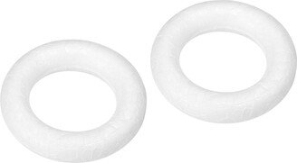 Unique Bargains 1.1 Inch Foam Wreath Forms Round Craft Rings for DIY Art Crafts Pack of 2 - White