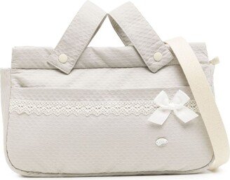 Bow-Detailing Cotton Changing Bag