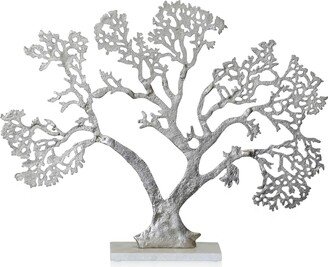 Asha - Aluminum Metal Decorative Tree Figurine On White Marble Base