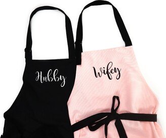 Personalized Couple Apron Custom Mr & Mrs Apron Hubby Wifey Honeymoon Gifts Aprons For Couple His Her Kitchen Matching