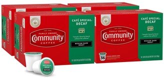 Community Coffee Cafe Special Decaf Medium-Dark Roast Single Serve Pods, Keurig K-Cup Brewer Compatible, 144 Ct