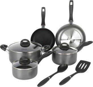 10 Piece Non Stick Cookware Set in Charcoal Grey