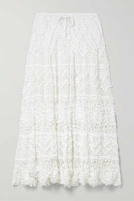 Alix Pinho - + Net Sustain Joyce Crocheted Cotton Maxi Skirt - White