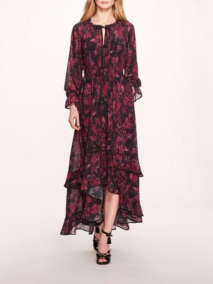 Marchesa Rosa Pom Maxi Dress