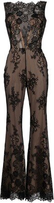 Gemy Maalouf Chantilly-lace V-back jumpsuit