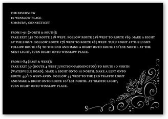 Enclosure Cards: Whimsical Scrolls Wedding Enclosure Card, Black, Matte, Signature Smooth Cardstock, Square