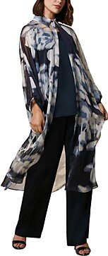 Plus Size Timer Sheer Printed Coat