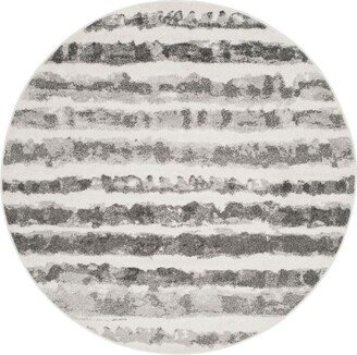 Adirondack Ivory and Charcoal 6' x 6' Round Area Rug